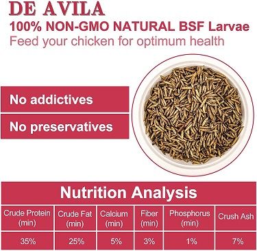 100% Non-GMO Natural BSF Larvae Optimum Health No Addictives, No Preservatives