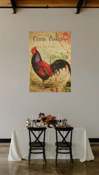 Gilded Dinnerware Chicken & Rooster Décor Platters Bowls