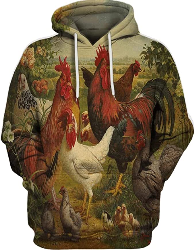 Chicken & Rooster Design Hoodies For The Whole Family