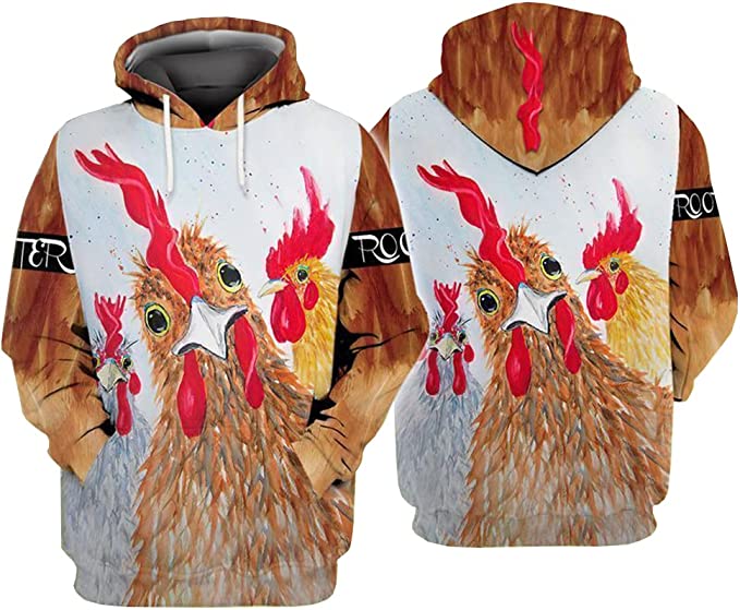 Chicken & Rooster Design Hoodies For The Whole Family